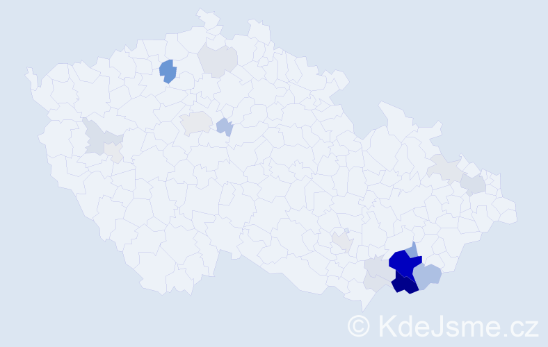 Příjmení: 'Kunovjánek', počet výskytů 73 v celé ČR