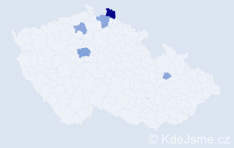 Příjmení: 'Vovček', počet výskytů 13 v celé ČR