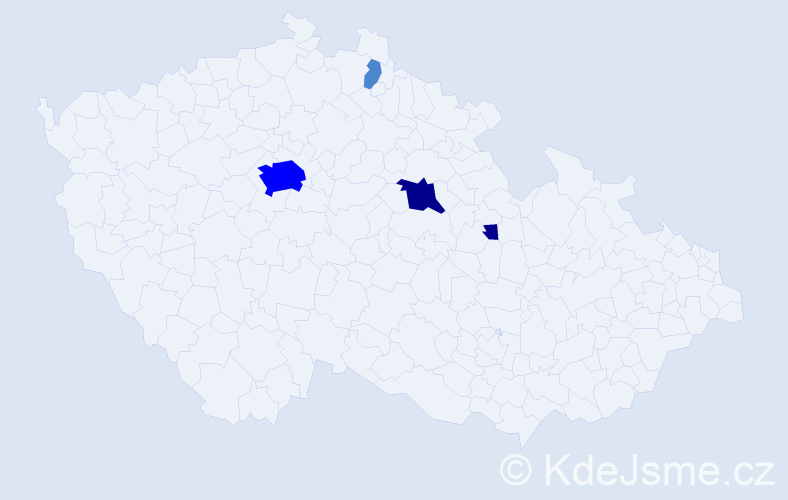 Příjmení: 'Saisová', počet výskytů 9 v celé ČR