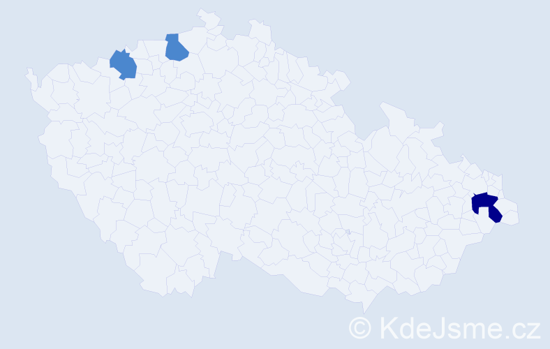 Příjmení: 'Világi', počet výskytů 5 v celé ČR
