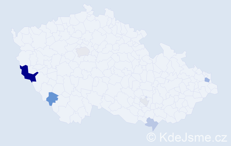 Příjmení: 'Mazza', počet výskytů 13 v celé ČR