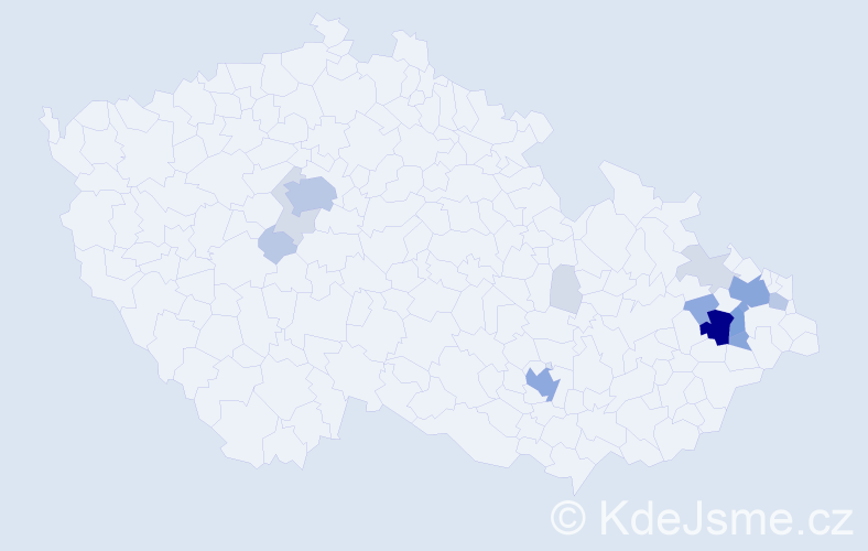 Příjmení: 'Melnar', počet výskytů 46 v celé ČR