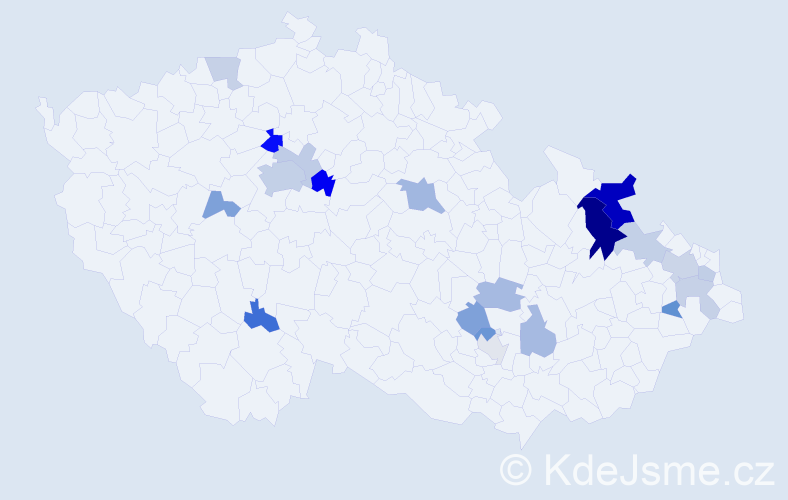 Příjmení: 'Sakalová', počet výskytů 40 v celé ČR