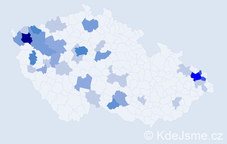 Příjmení: 'Stark', počet výskytů 93 v celé ČR