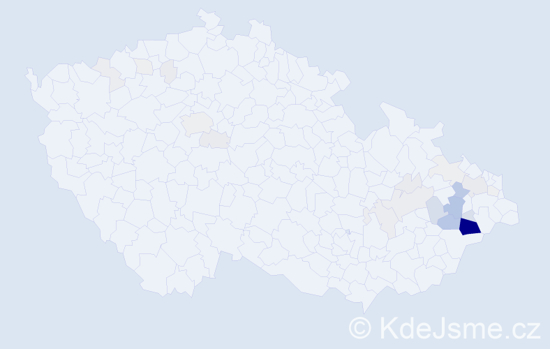 Příjmení: 'Kulišťák', počet výskytů 145 v celé ČR