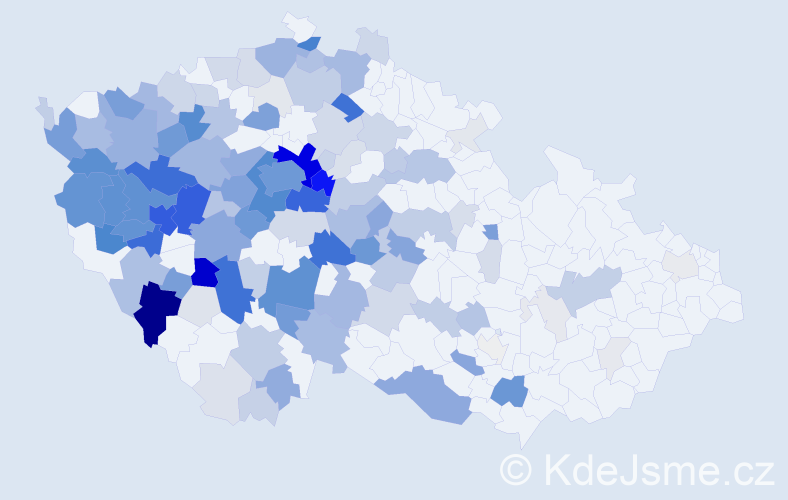 Příjmení: 'Forejtová', počet výskytů 641 v celé ČR