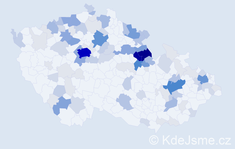 Příjmení: 'Myšáková', počet výskytů 357 v celé ČR