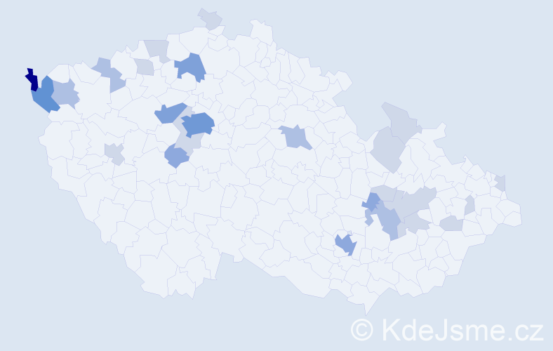 Příjmení: 'Bodorová', počet výskytů 64 v celé ČR