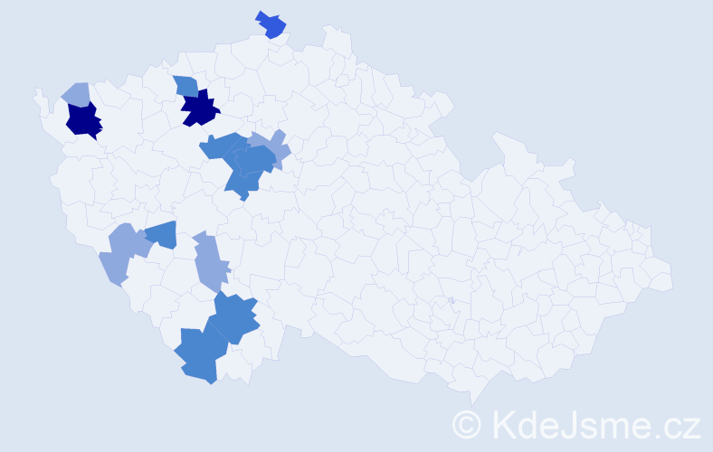 Příjmení: 'Klonfar', počet výskytů 31 v celé ČR
