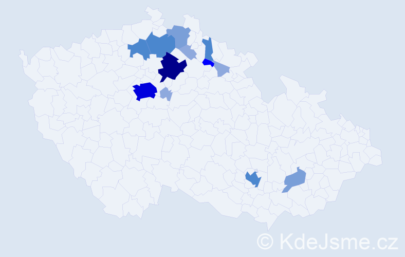 Příjmení: 'Kynych', počet výskytů 37 v celé ČR
