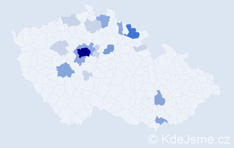 Příjmení: 'Bánská', počet výskytů 49 v celé ČR