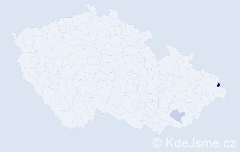 Příjmení: 'Patylová', počet výskytů 5 v celé ČR