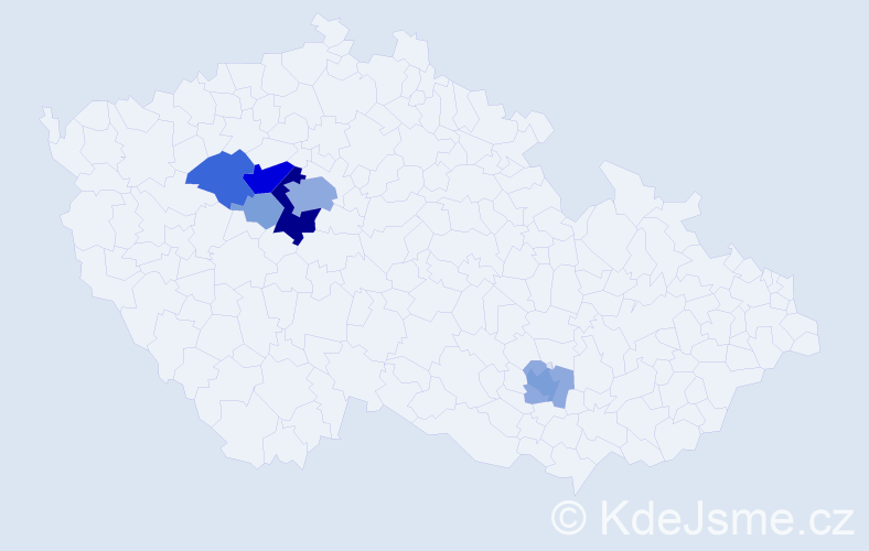 Příjmení: 'Peslová', počet výskytů 24 v celé ČR
