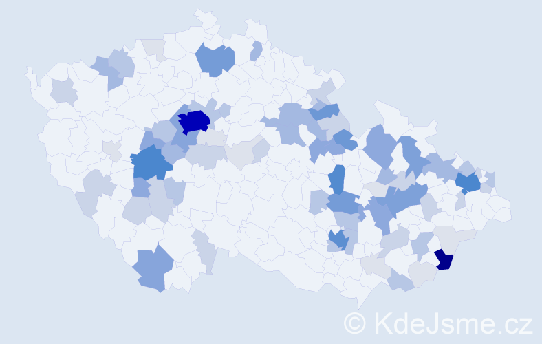 Příjmení: 'Krahulec', počet výskytů 299 v celé ČR