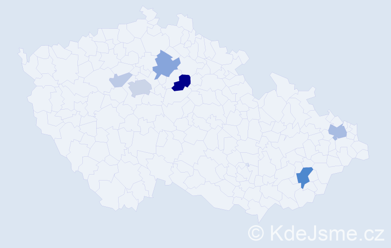 Příjmení: 'Krasická', počet výskytů 18 v celé ČR