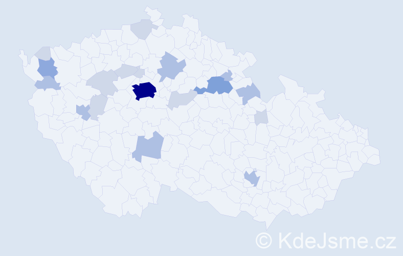 Příjmení: 'Mykyta', počet výskytů 44 v celé ČR