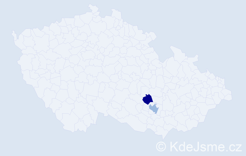 Příjmení: 'Vemola', počet výskytů 5 v celé ČR
