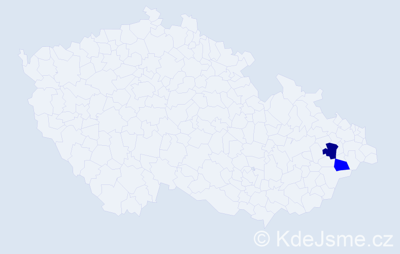 Příjmení: 'Pytr', počet výskytů 5 v celé ČR