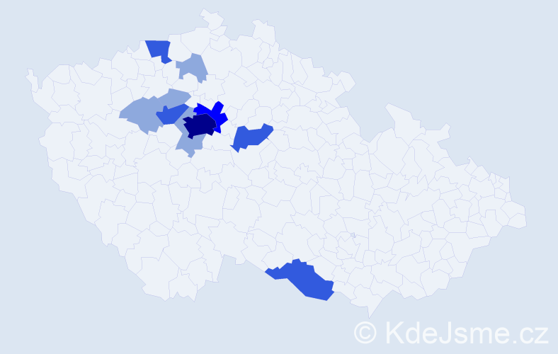 Příjmení: 'Vybulková', počet výskytů 25 v celé ČR