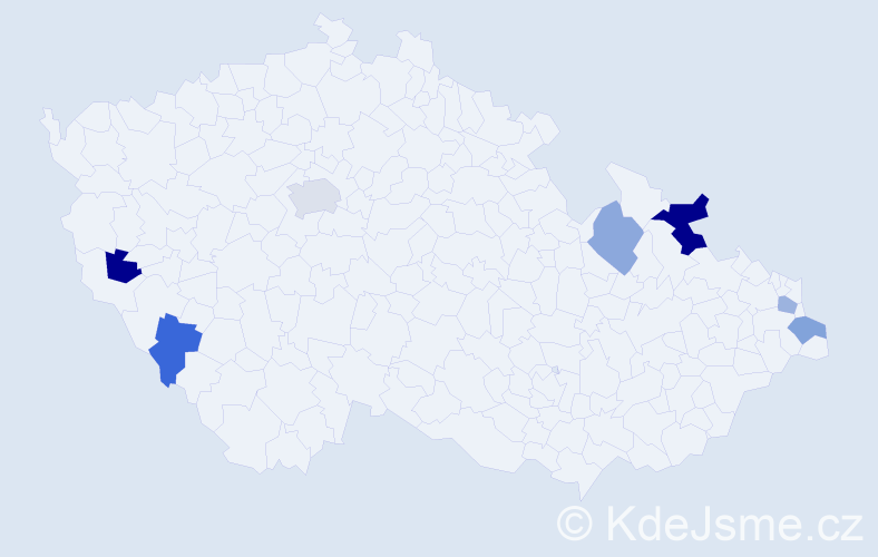 Příjmení: 'Krupinská', počet výskytů 10 v celé ČR