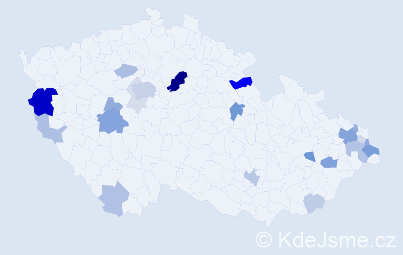 Příjmení: 'Buryanová', počet výskytů 63 v celé ČR