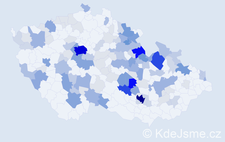 Příjmení: 'Koukolová', počet výskytů 450 v celé ČR