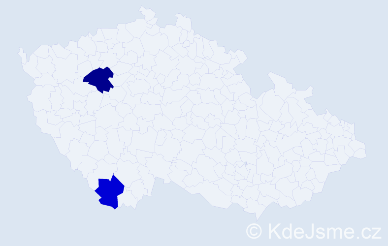 Příjmení: 'Nader', počet výskytů 5 v celé ČR