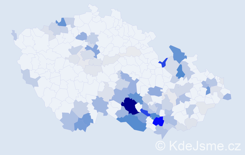 Příjmení: 'Bula', počet výskytů 293 v celé ČR