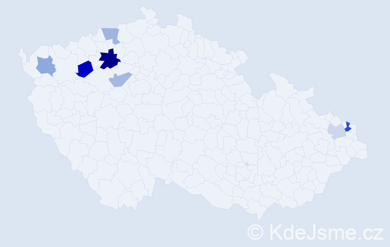 Příjmení: 'Dobda', počet výskytů 10 v celé ČR