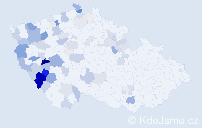 Příjmení: 'Chalupná', počet výskytů 192 v celé ČR