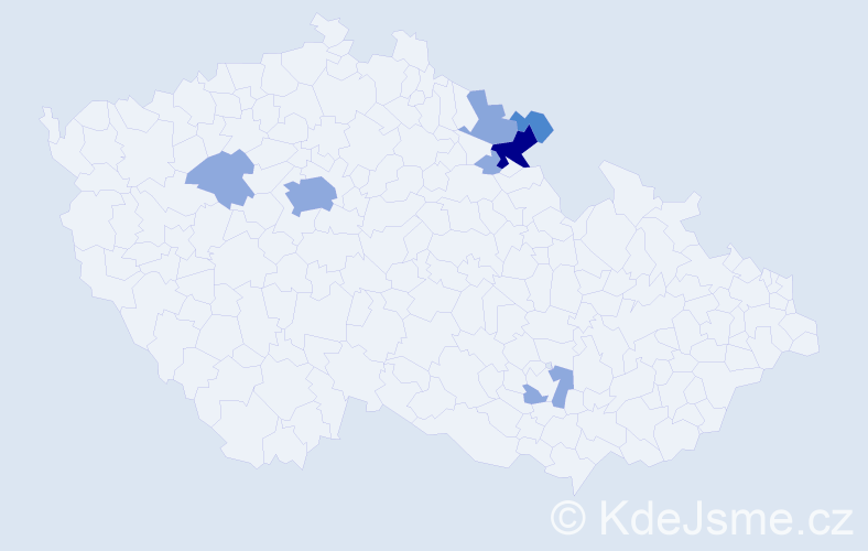 Příjmení: 'Miewald', počet výskytů 19 v celé ČR