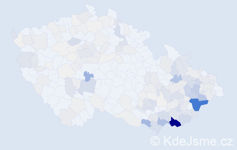 Příjmení: 'Maňák', počet výskytů 994 v celé ČR