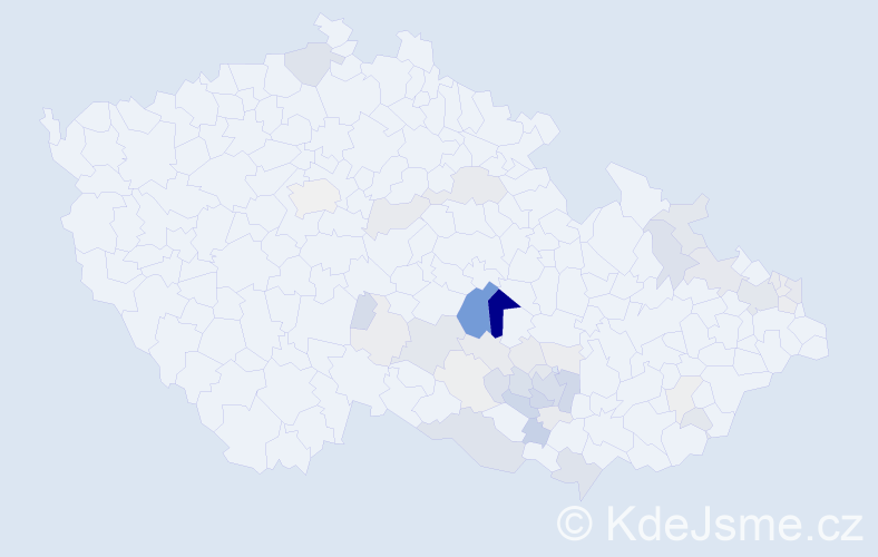 Příjmení: 'Humlíček', počet výskytů 154 v celé ČR