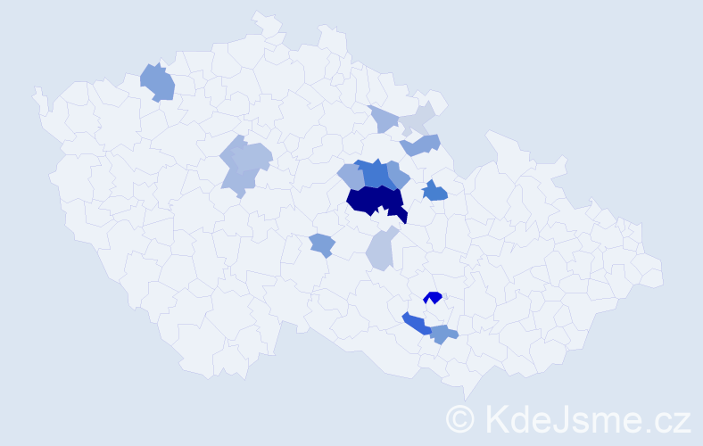 Příjmení: 'Kubant', počet výskytů 73 v celé ČR