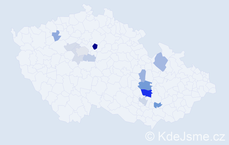 Příjmení: 'Koháčková', počet výskytů 29 v celé ČR