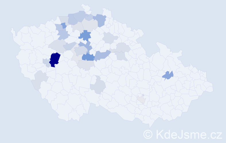 Příjmení: 'Krchovová', počet výskytů 103 v celé ČR