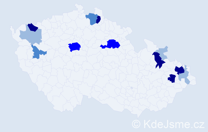 Příjmení: 'Balický', počet výskytů 36 v celé ČR