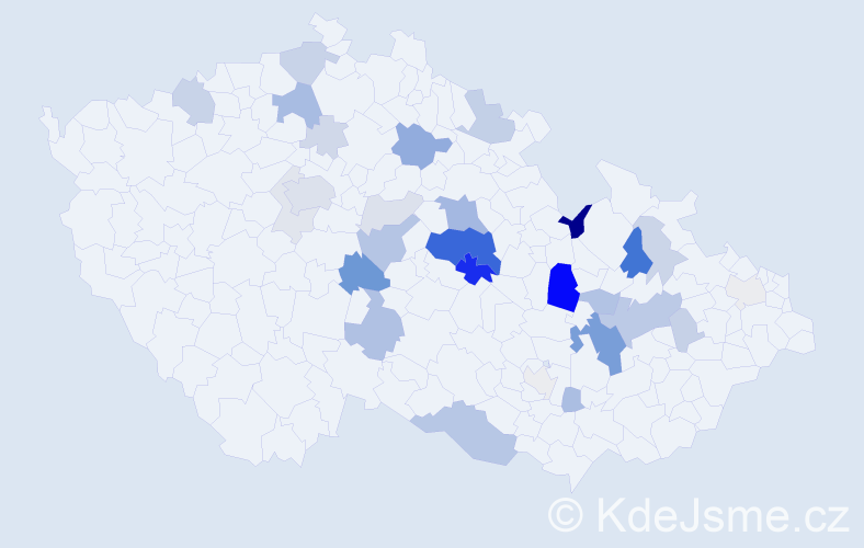 Příjmení: 'Kudyn', počet výskytů 89 v celé ČR