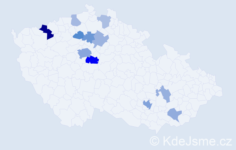 Příjmení: 'Tyshchenko', počet výskytů 27 v celé ČR