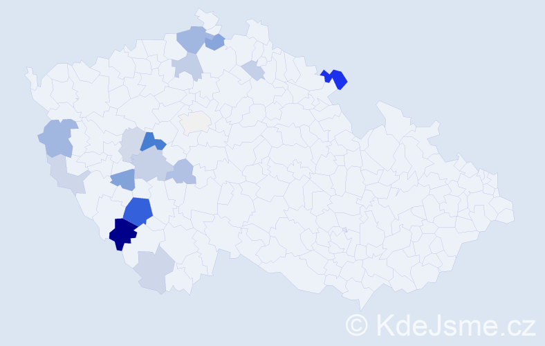 Příjmení: 'Rouče', počet výskytů 43 v celé ČR