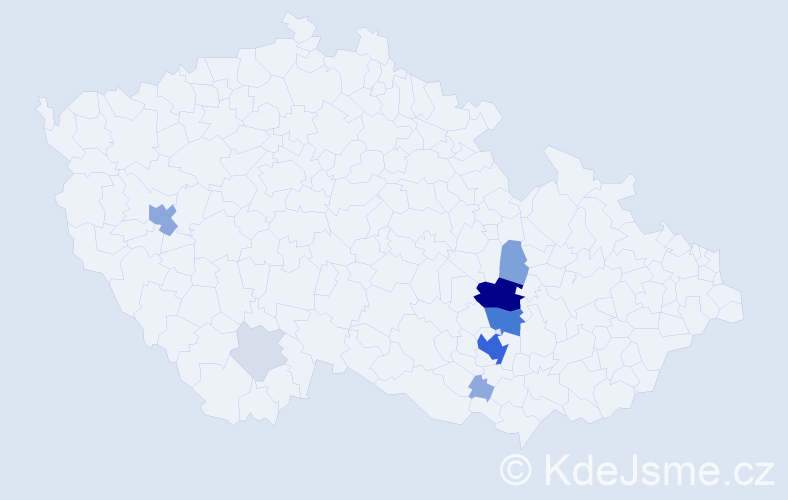Příjmení: 'Komprda', počet výskytů 53 v celé ČR