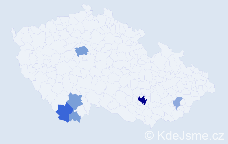 Příjmení: 'Seltsamová', počet výskytů 18 v celé ČR