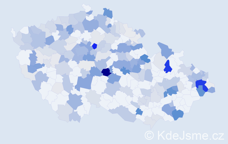 Příjmení: 'Kavka', počet výskytů 801 v celé ČR