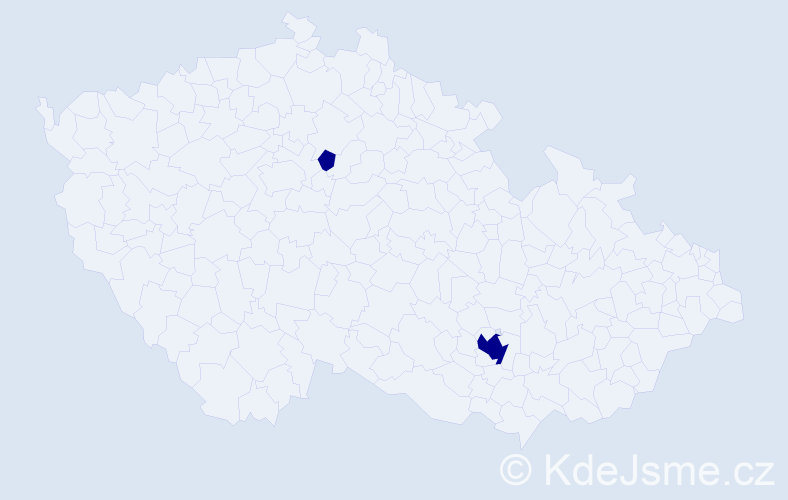 Příjmení: 'Kicserová', počet výskytů 2 v celé ČR