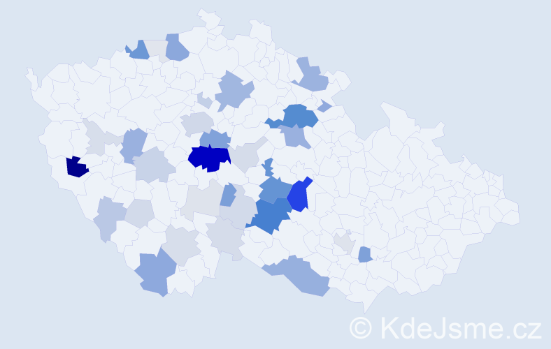 Příjmení: 'Lán', počet výskytů 151 v celé ČR