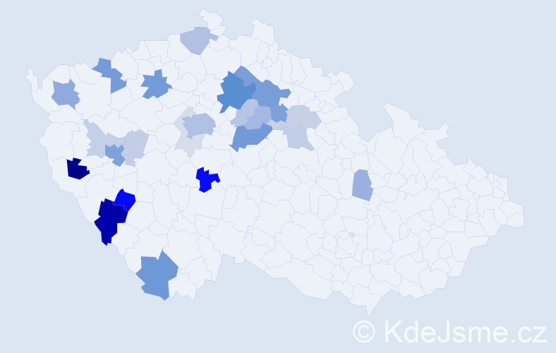Příjmení: 'Jirovcová', počet výskytů 80 v celé ČR