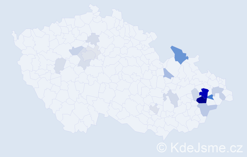 Příjmení: 'Holeňa', počet výskytů 78 v celé ČR