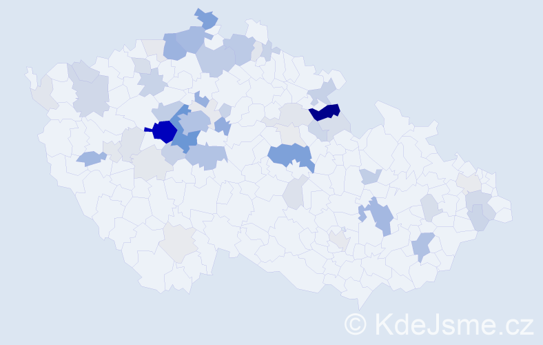 Příjmení: 'Čepelová', počet výskytů 214 v celé ČR