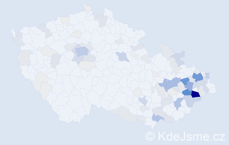 Příjmení: 'Holiš', počet výskytů 373 v celé ČR