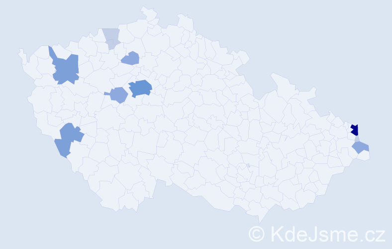 Příjmení: 'Pelecháč', počet výskytů 30 v celé ČR
